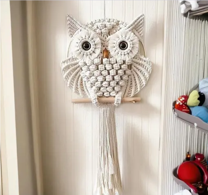 Macrame Owl Wall Hanging Decor