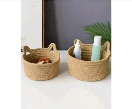 boho home decor big rope storage book jute fruits planter laundry basket cloth bag kids toy gift hamper baby tray set of 3